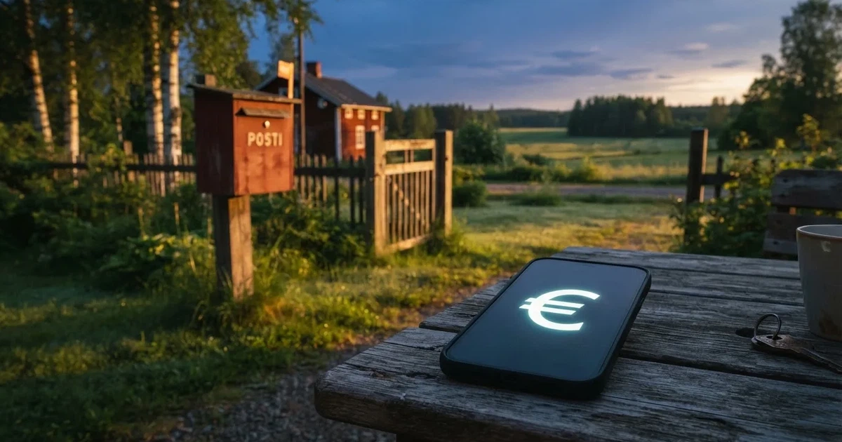 Punainen postilaatikko maalaistalon portilla kesäillassa, ruoho on kasteessa ja varjot pitkiä — parhaat muchbetter kasinot